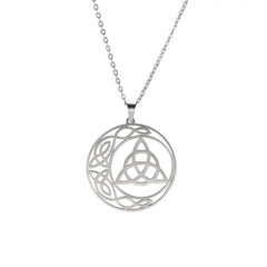 Stainless Steel Pentacle Pendant Necklace Pentagram Celtics Knot Star Circle