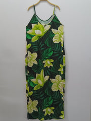  Boho Dress Floral Print V Neck Maxi Dress