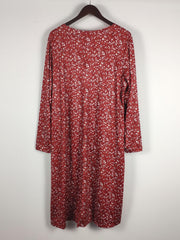 Random Ditsy Floral Print Round Neck Plus Size Tee Dress