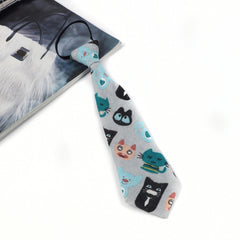 Kids College Style Cartoon Animals Tie - Boys & Girls Students