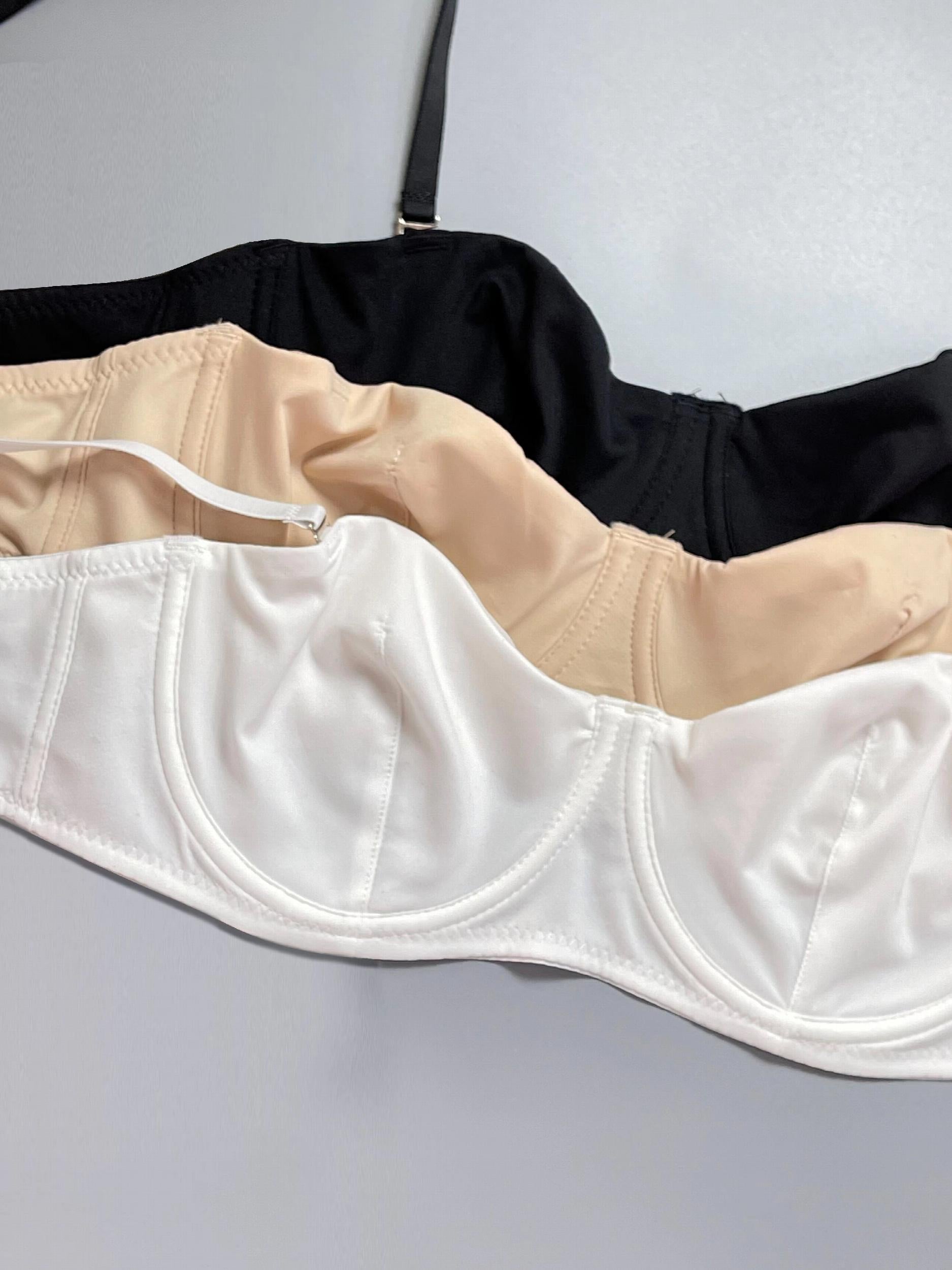 3pcs Solid Push Up Bras Comfy & Breathable Women's Lingerie