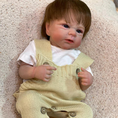 18 Inch Elijah Reborn Doll - Realistic 3D Painted Vinyl Doll with Root Hair