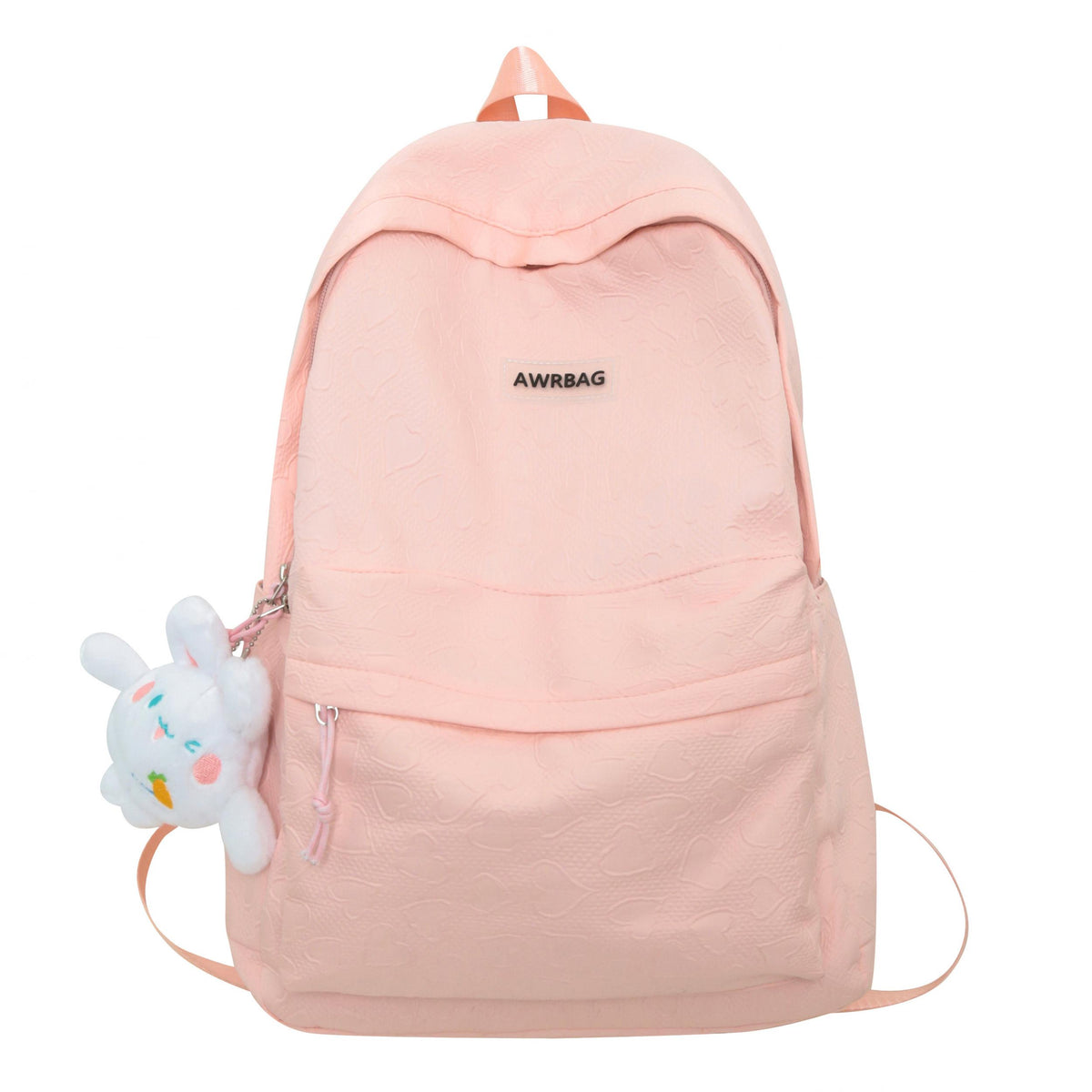Heart Jacquard Backpack For Women Solid Rucksack Casual Travel Schoolbag