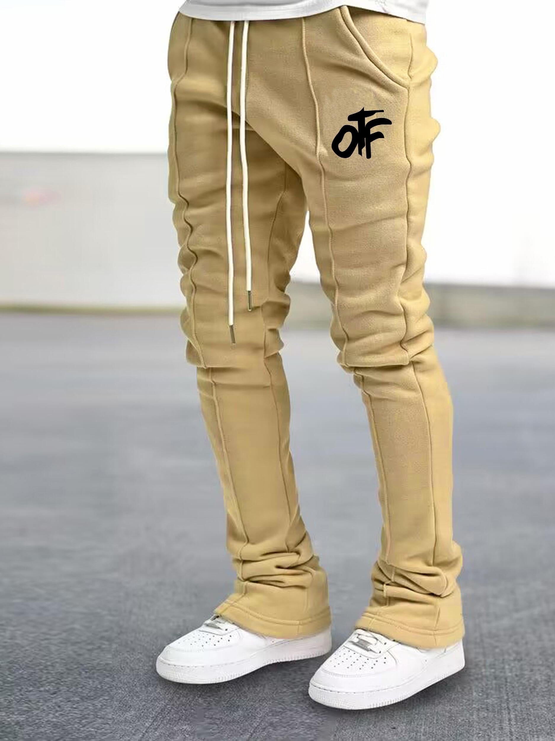 Men's Casual Sweatpants Graphic Pocket Flared Pants Hip-hop Trousers