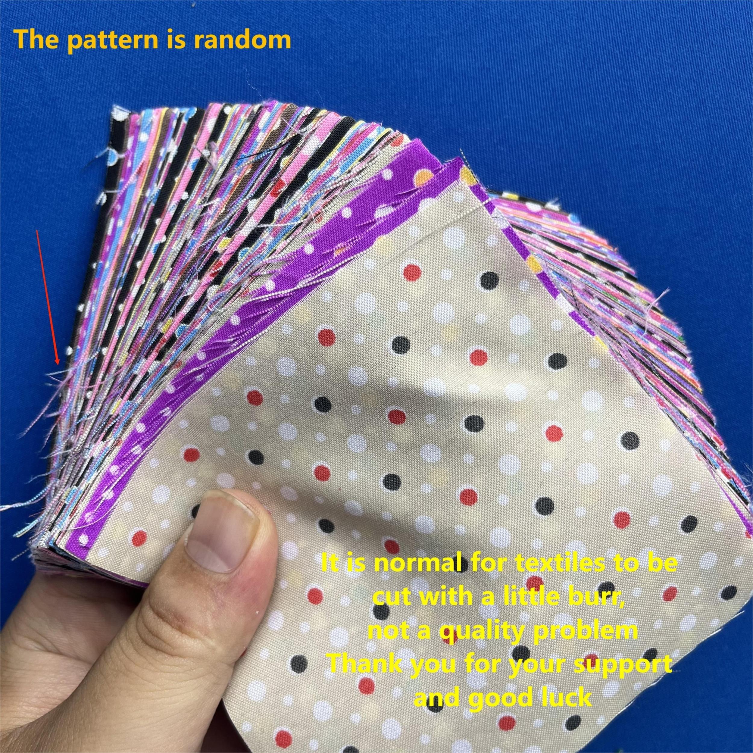 50pcs Random Patterned Polyester Fabric DIY Sewing Scrapbooking Quilting