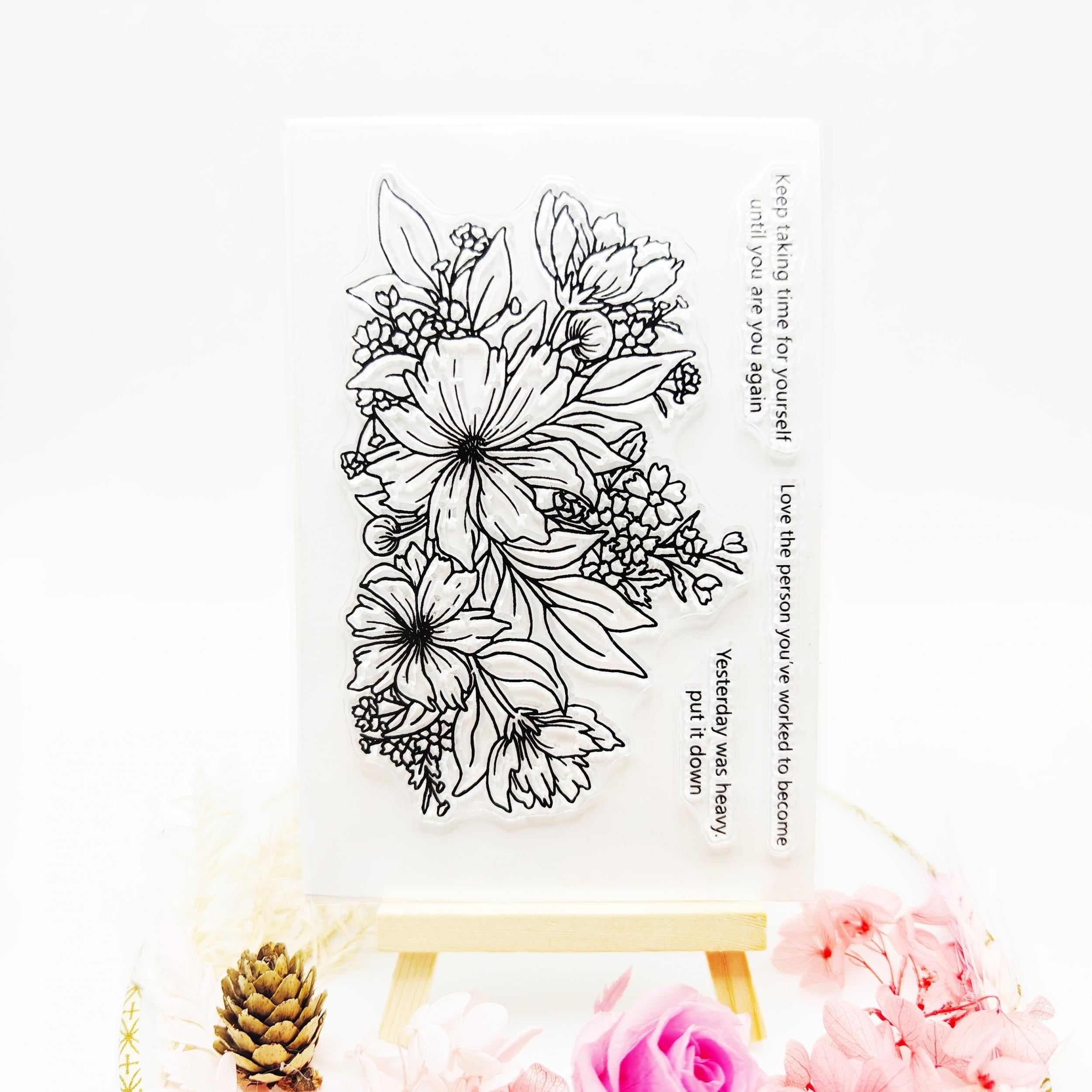 Flower Seal Stamp DIY Silicone Transparent Stamp Birthday Gift