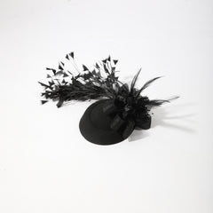 Women Faux Feather Head Piece Wedding Hat Derbyhat