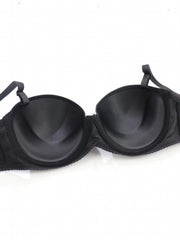 3pcs Bow Balconette Bras Push Up T Shirt Bra Women's Lingerie