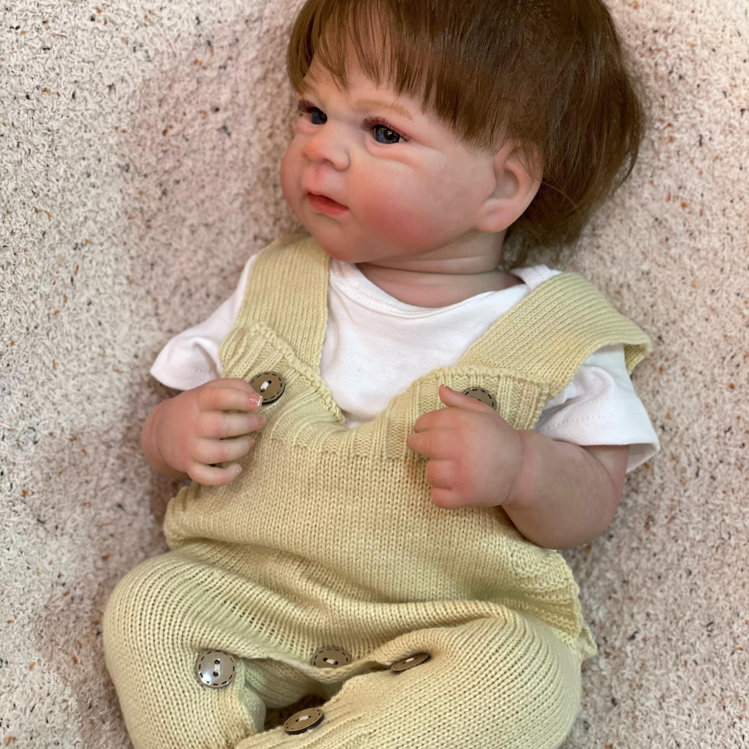 18 Inch Elijah Reborn Doll - Realistic 3D Painted Vinyl Doll with Root Hair