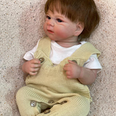 18 Inch Elijah Reborn Doll - Realistic 3D Painted Vinyl Doll with Root Hair
