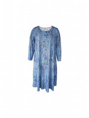  Floral Print Long Sleeve Round Neck Dress with Pockets