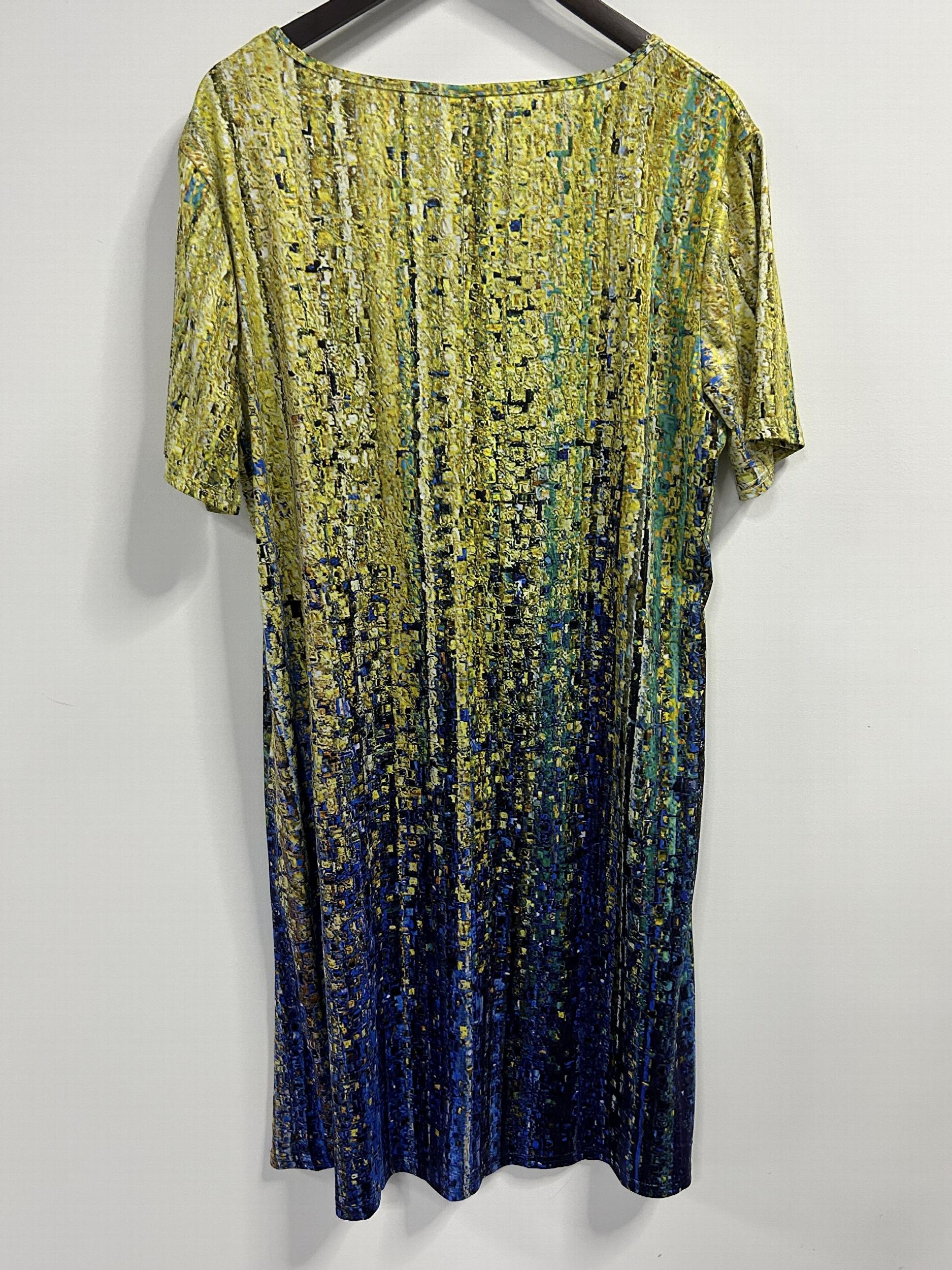  Casual Dress Women's Plus Print Short Sleeve Stretch Dress