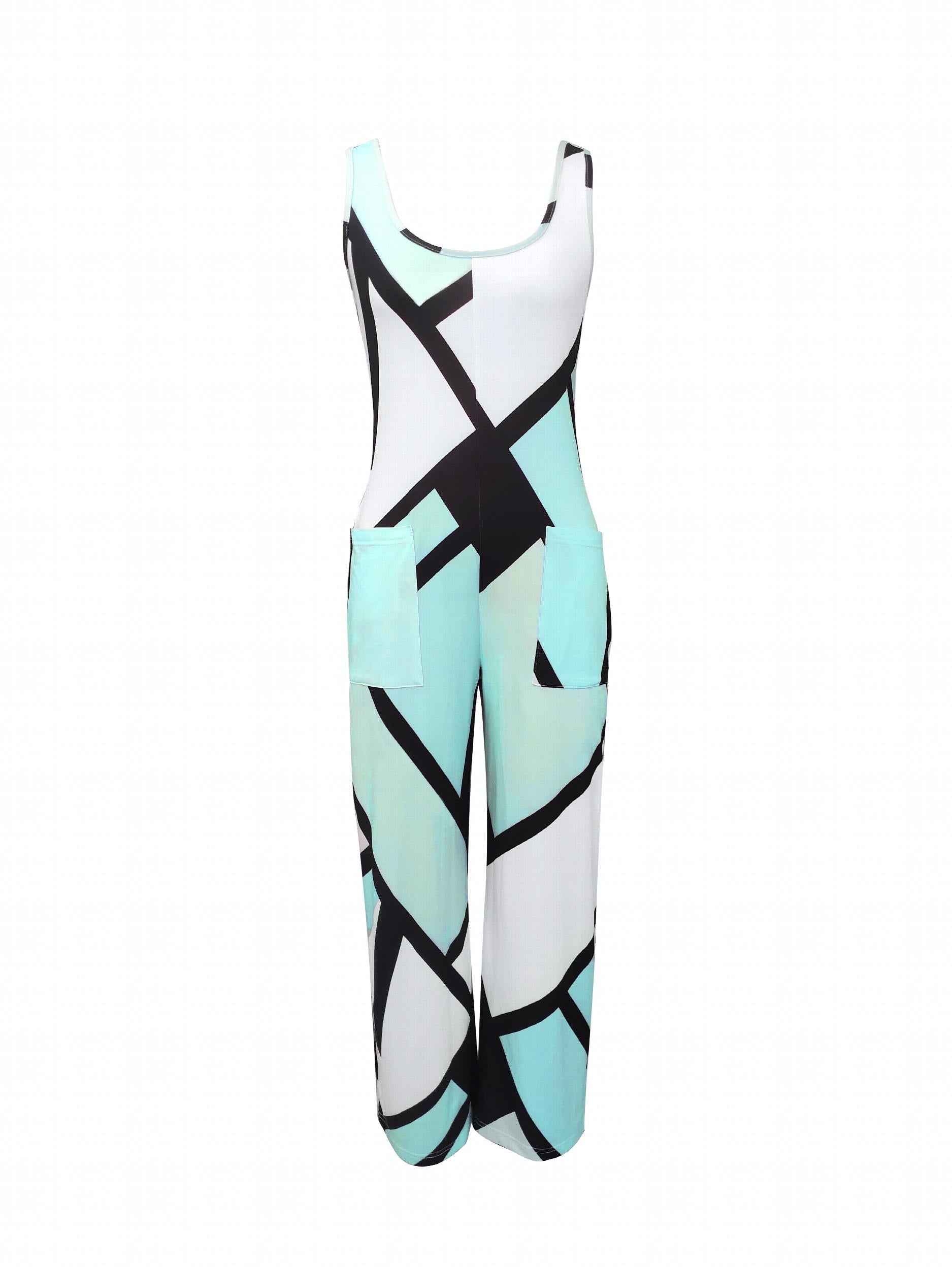 Floral Print Wide Leg Jumpsuit Boho Sleeveless Jumpsuit