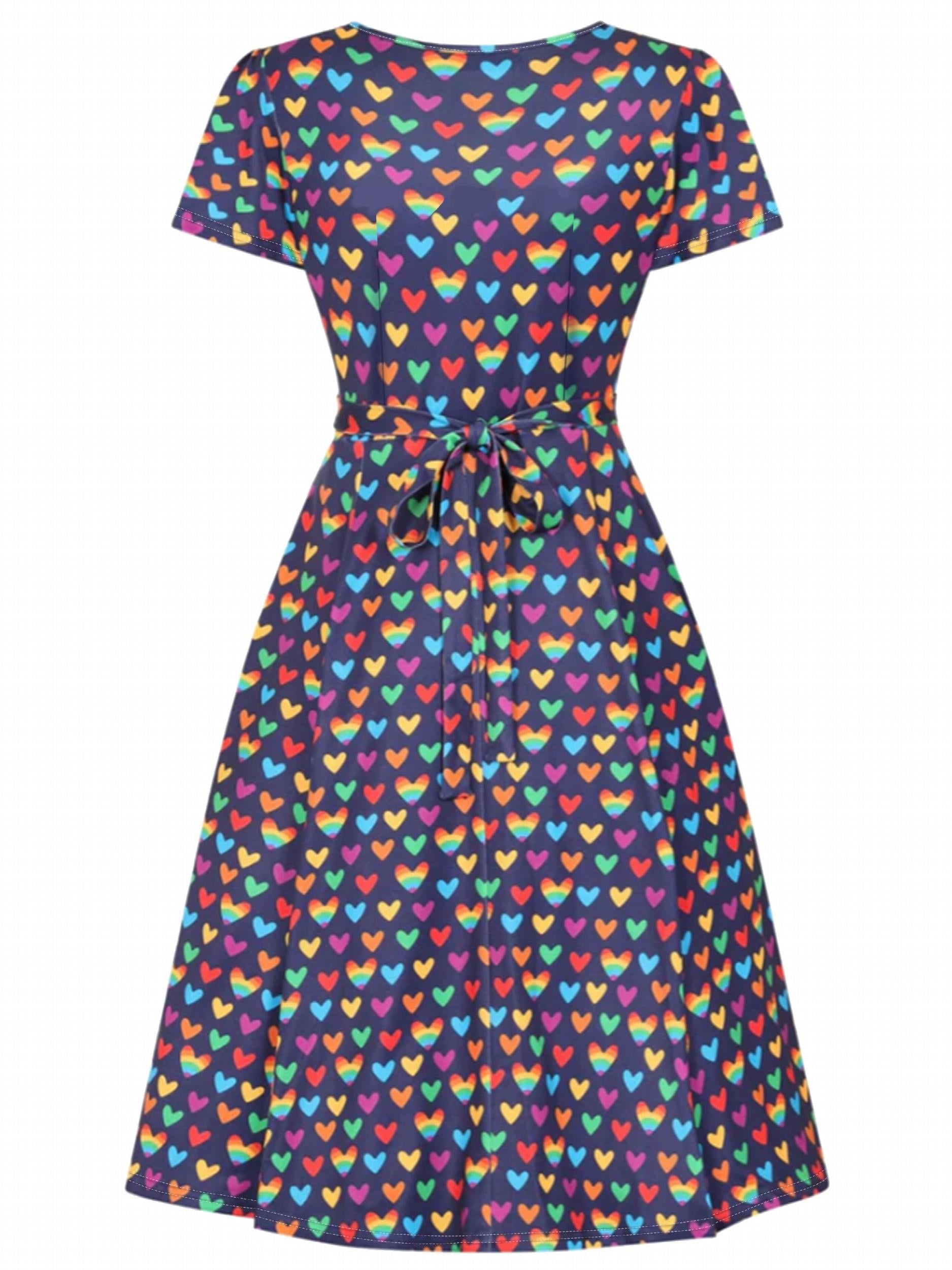Women's Plus Floral Print Short Sleeve Surplice Neck Dress
