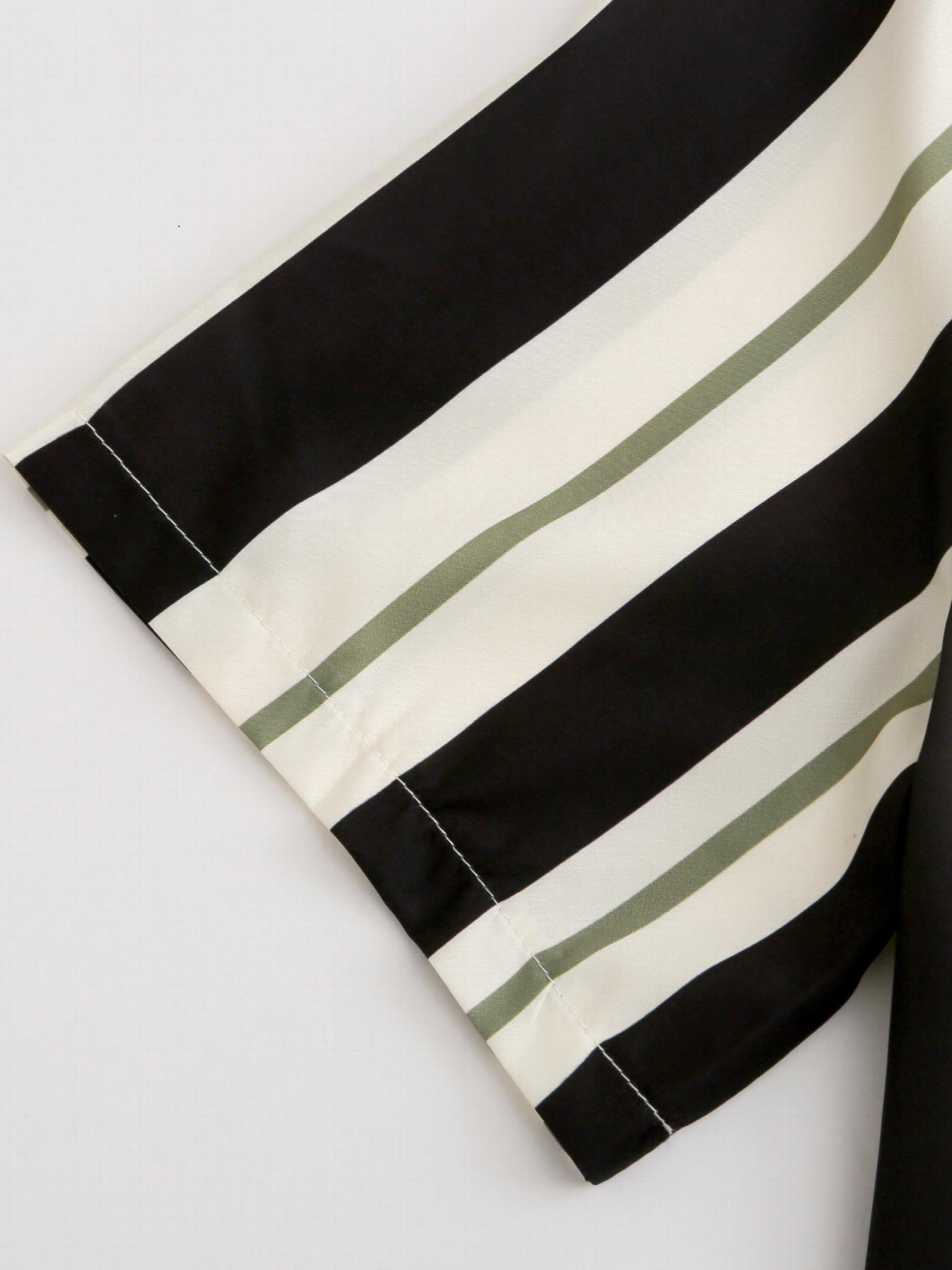 Stripe Print Men's Casual Short Sleeve Shirt - Summer Resort Tops