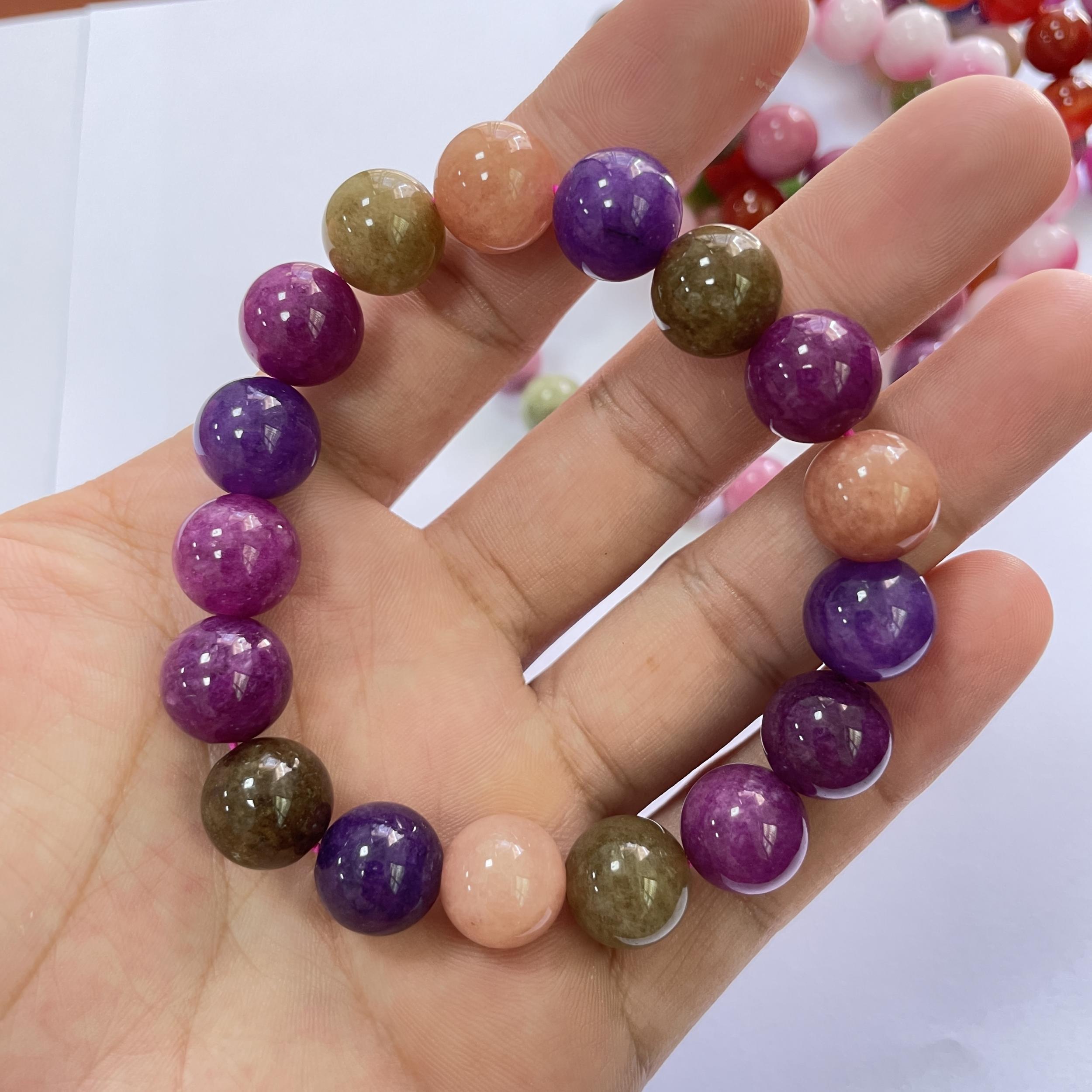 12MM Colorful Tourmaline Plum Blossom Jade Crystal Beads