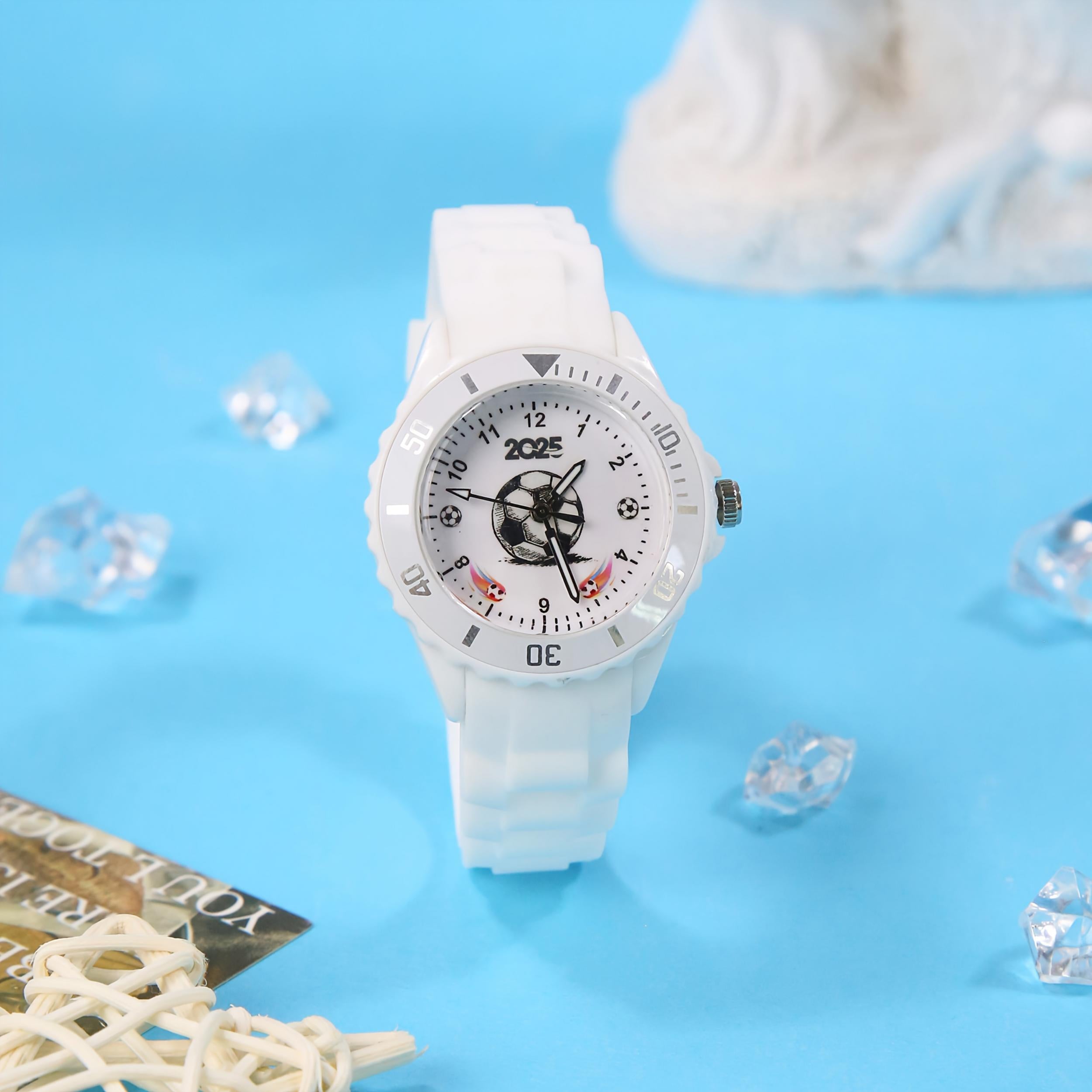 Boys' Sports Quartz Watch with Date Display and Silicone Strap