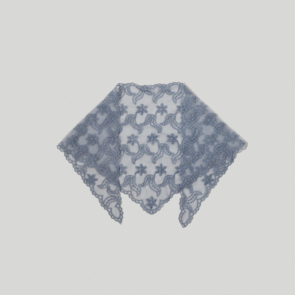 Flower Embroidered Triangle Scarf Thin Shawl for Women