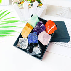 8pcs Large Rare Crystals Chakra Healing Stones Gem Collection Gift Box