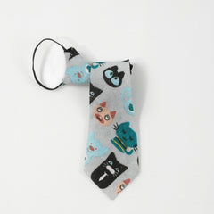 Kids College Style Cartoon Animals Tie - Boys & Girls Students