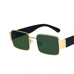 Square Tinted Sunglasses Metal Glasses UV400