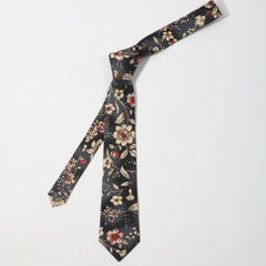 Men's Floral Print Necktie for Wedding Party Business