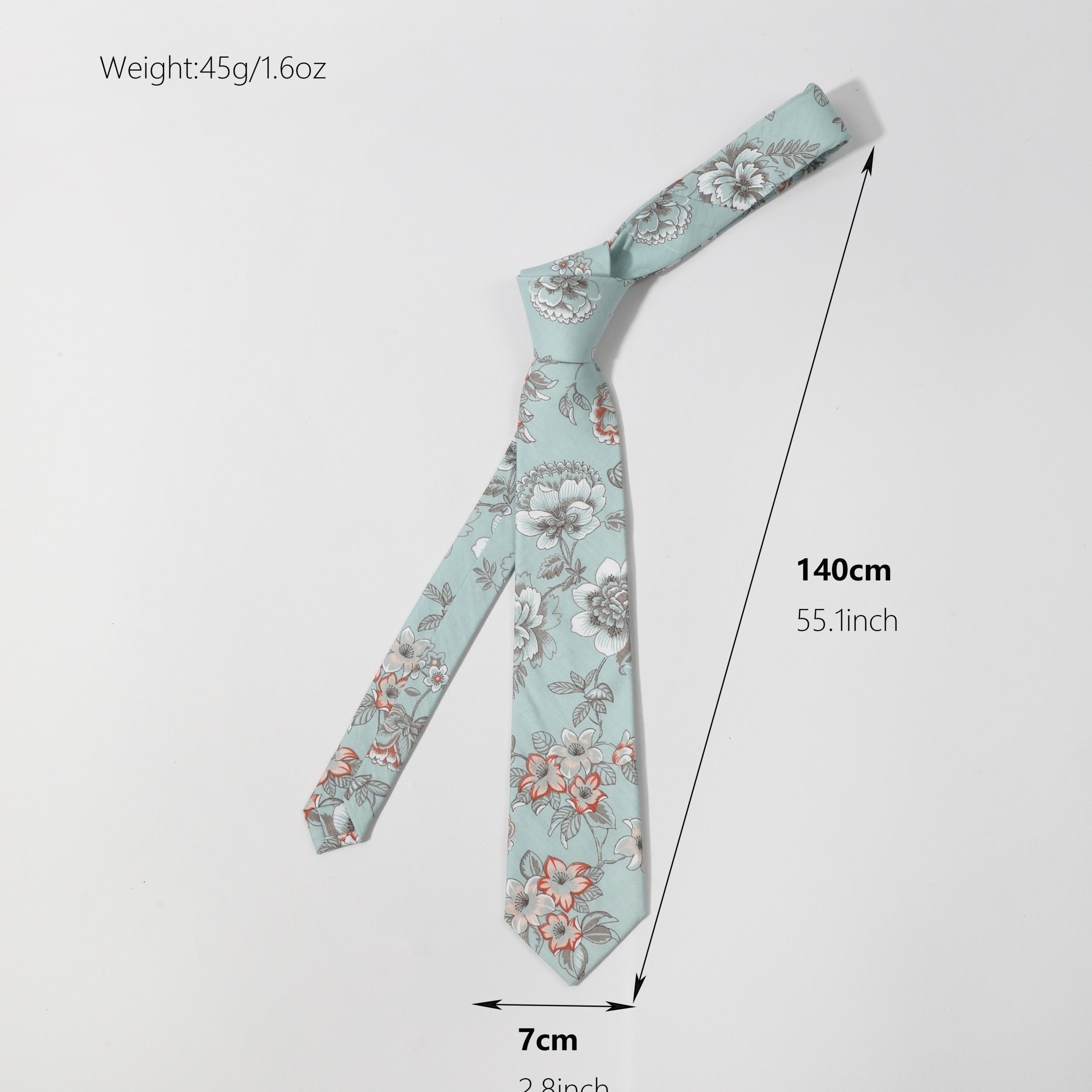Men's Floral Print Necktie for Wedding Party Business