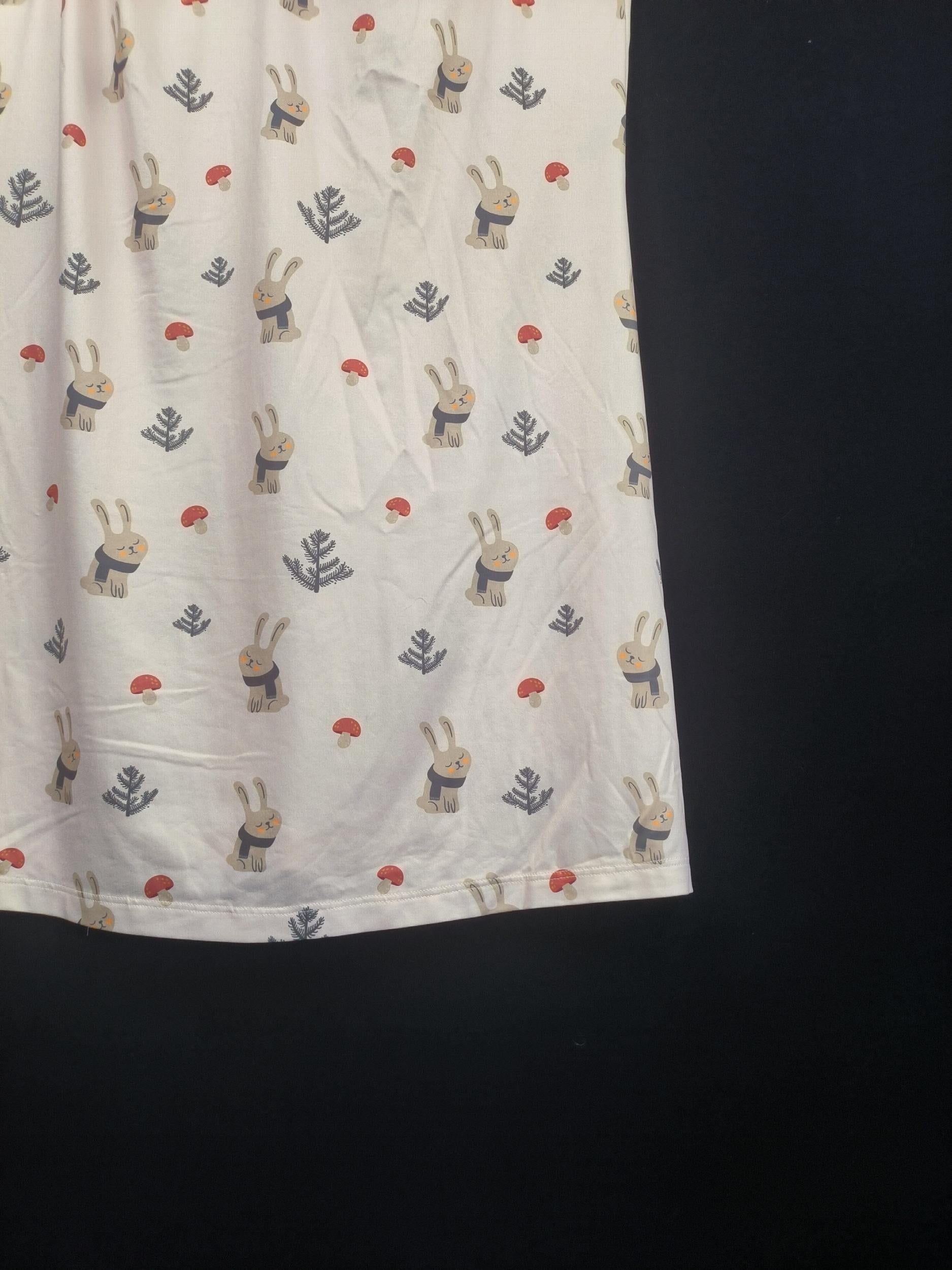  Rabbit & Mushroom Print V Neck Cami Nightdress