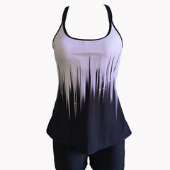  Ombre Cut Out Top & Shorts Swimsuit Set