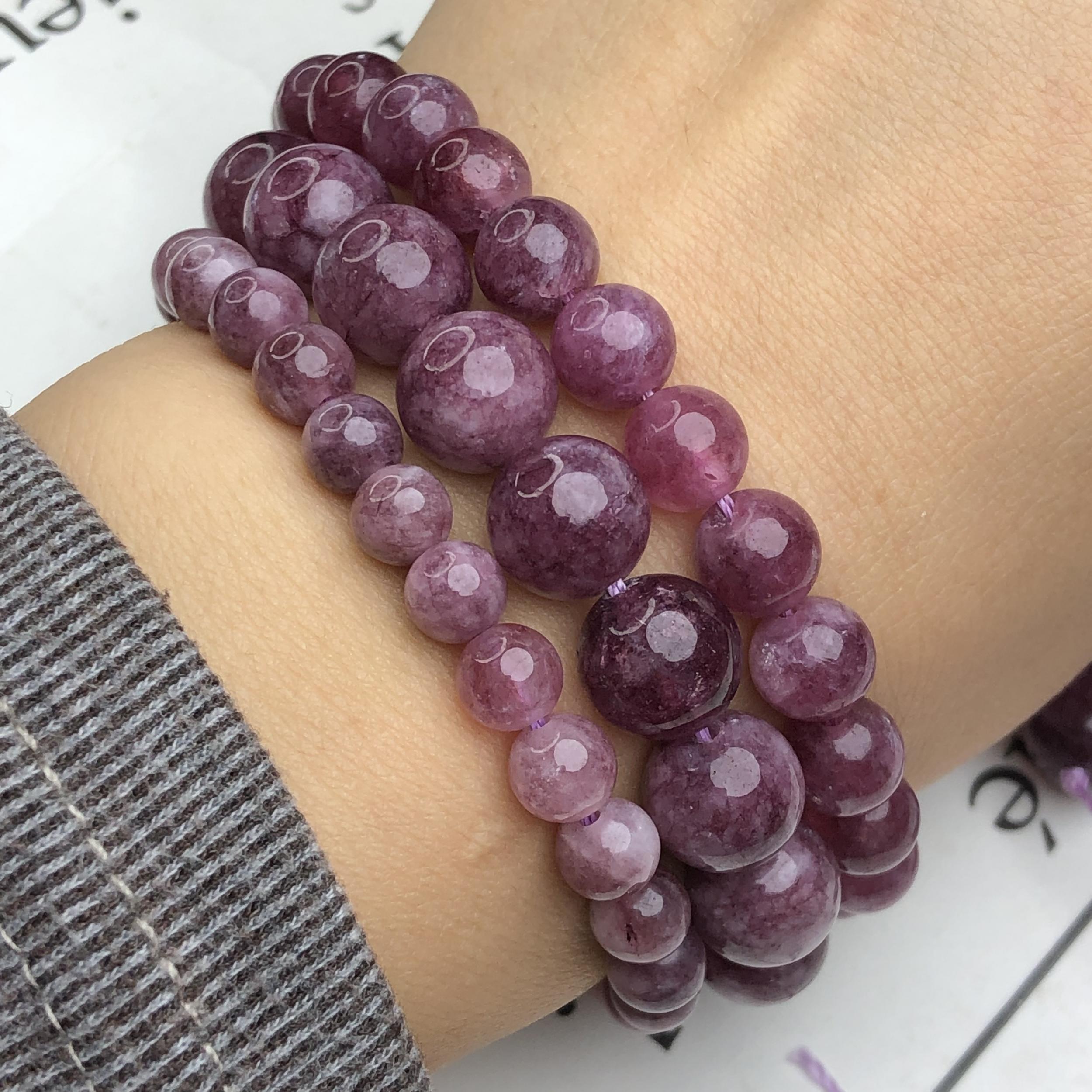 Lepidolite Stone Beads 6 8 10mm Natural Round Loose Spacer Beads Jewelry Making