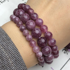 Lepidolite Stone Beads 6 8 10mm Natural Round Loose Spacer Beads Jewelry Making
