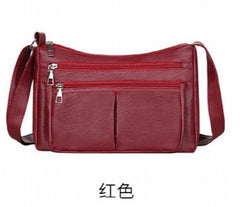 Soft Leather Multi-layer Crossbody Bag for Women