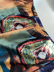  Geometric Print Wide Leg Pants