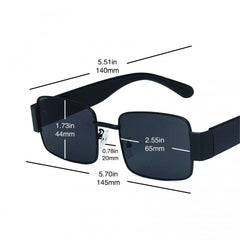Square Tinted Sunglasses Metal Glasses UV400