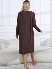  Basic Loungewear Dress Women's Plus Solid Long Sleeve