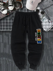 Rose Pattern Joggers Men's Casual Loose Fit Drawstring Pants