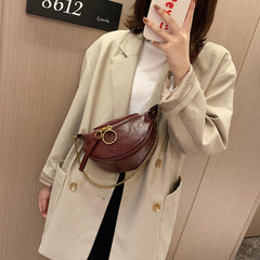 PU Leather Crossbody Bags For Women Chain Small Shoulder Bag