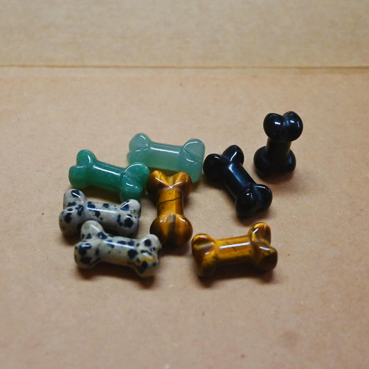 5pcs Natural Crystal Agate 25mm Bone Ornaments DIY Jewelry Materials