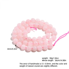 8mm Natural Crystal Long Chain Loose Beads Semi-finished Jewelry