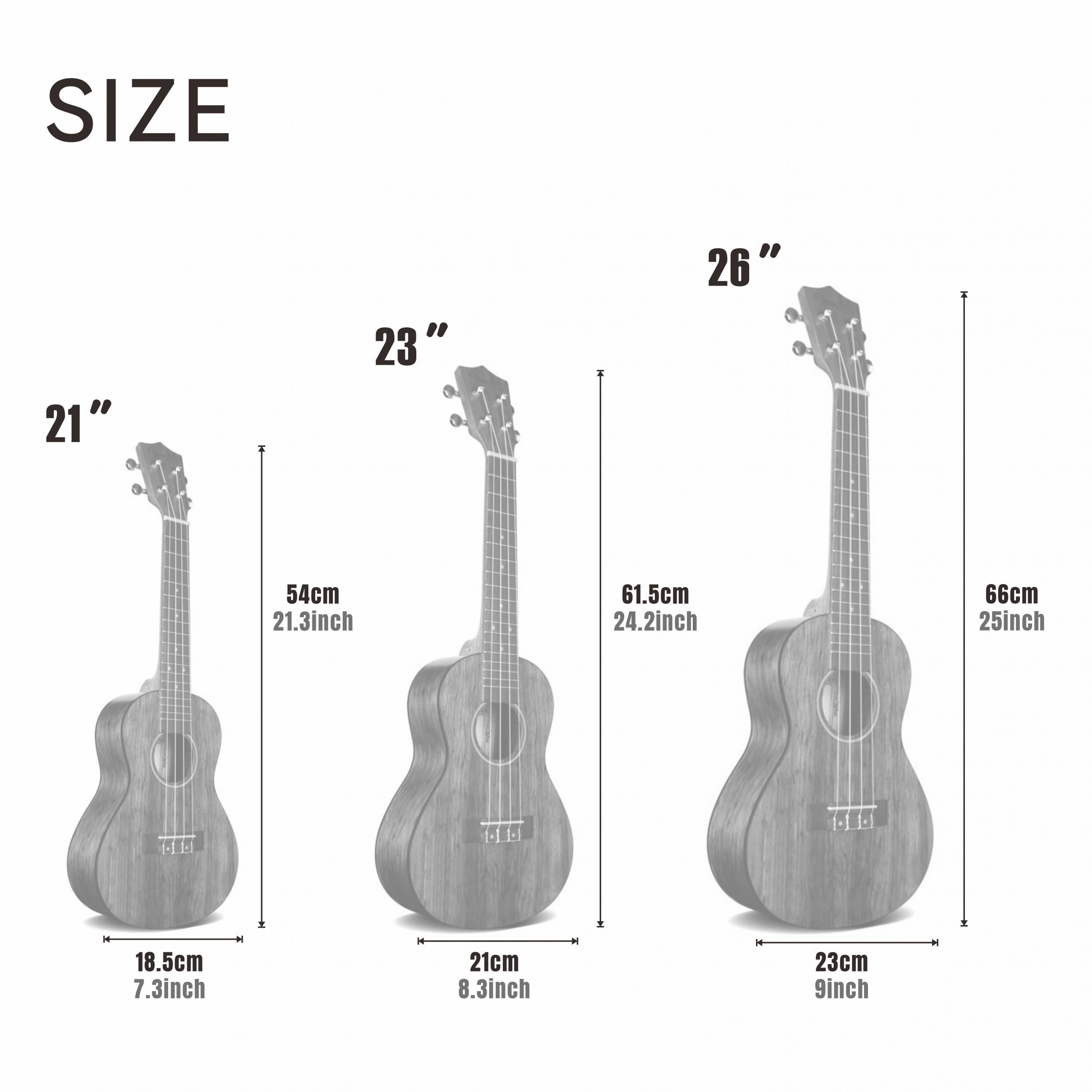 Camwood UKULELE Koa Wood 21 23 66 04 Cm Professional Beginners