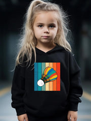 Badminton Print Girls Hoodies Jogger Set Sports Outfits