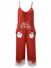  Skull Print Wide Leg Jumpsuit