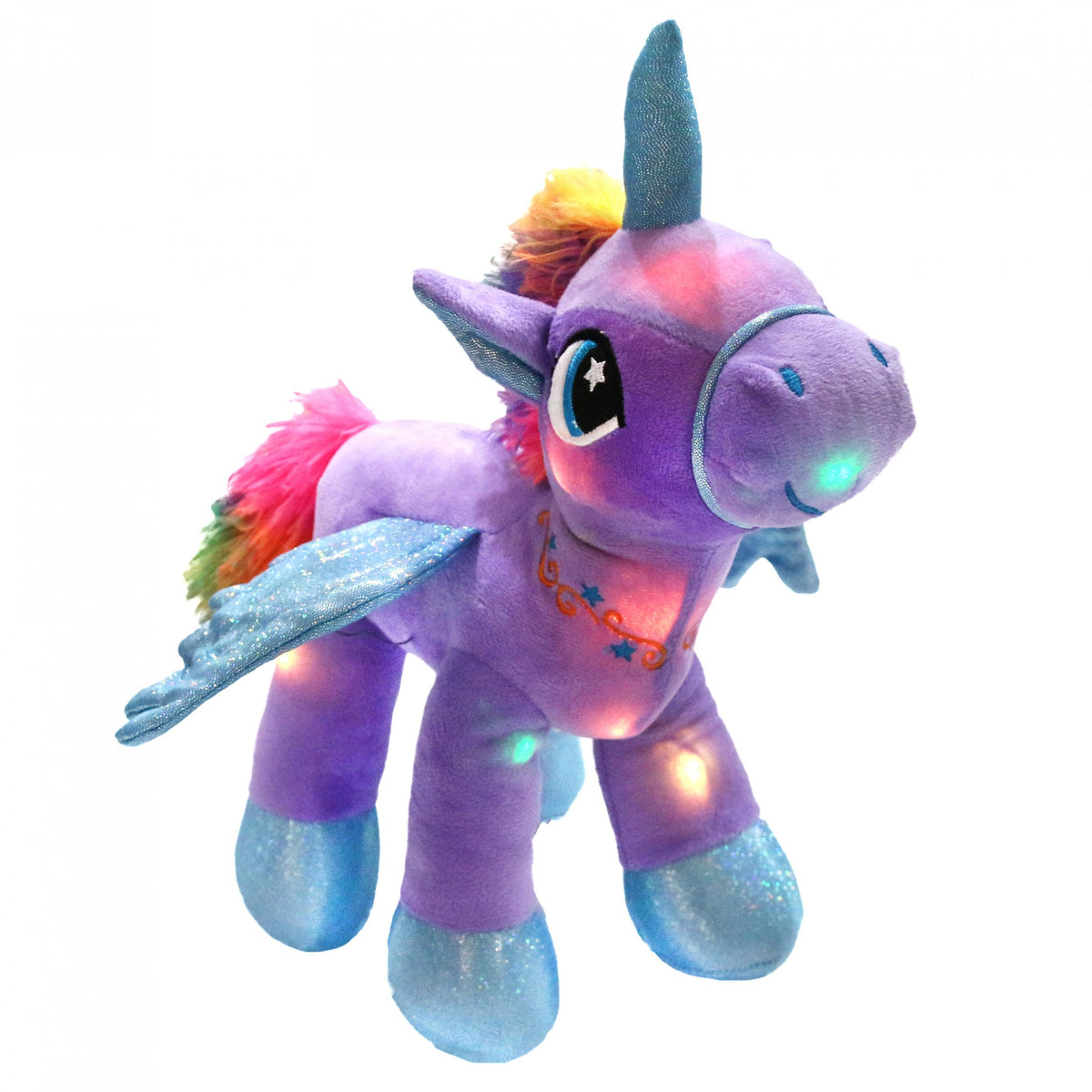 Glow Guards Purple Unicorn Plush Toy 15 Min Timer for Kids' Sleep Play