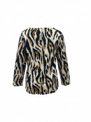 Women's Plus Leopard Print V-Neck Blouse