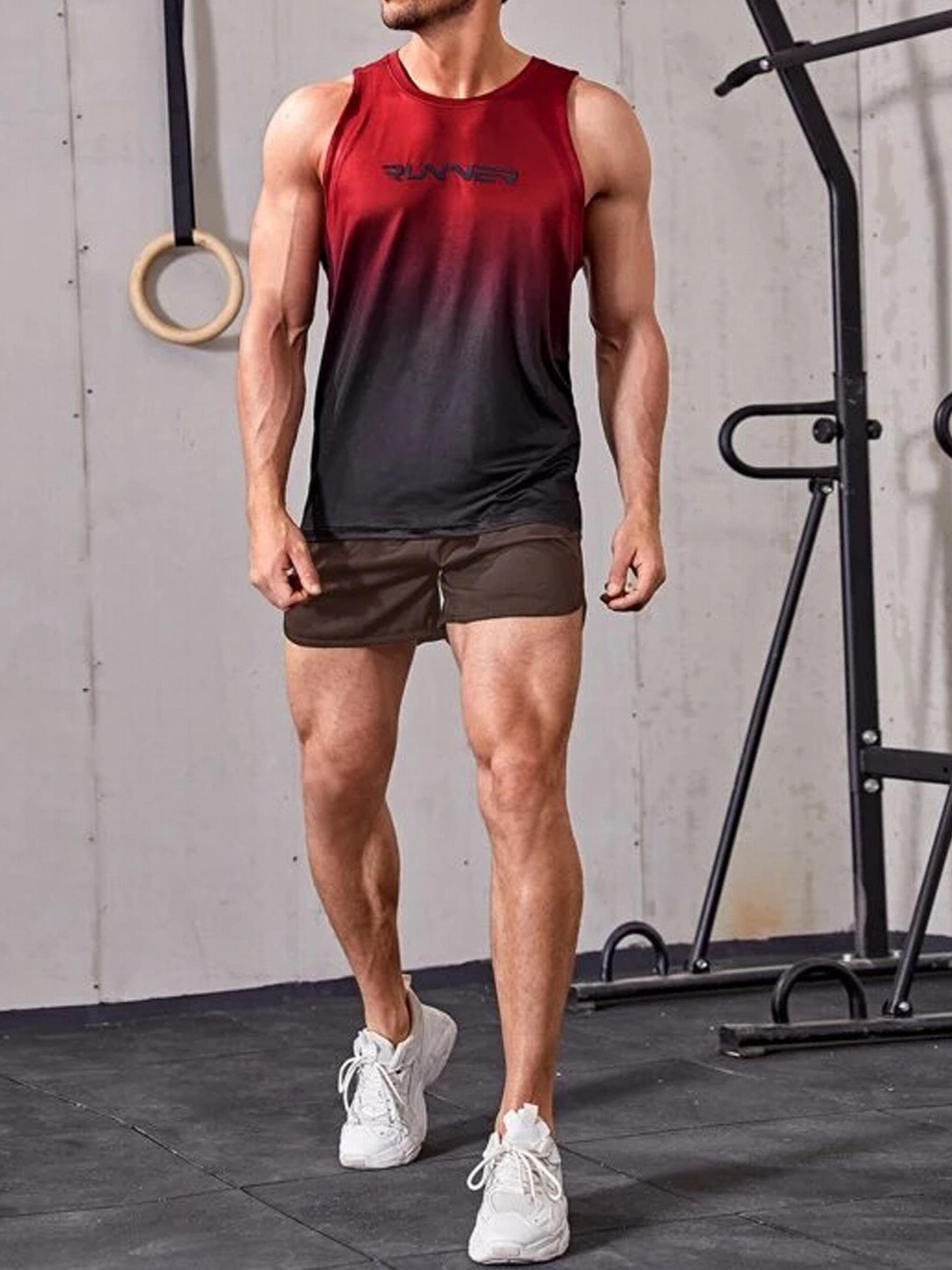 Men's Quick Dry Beach Shorts Solid Color Active Drawstring Fitness Gym Shorts
