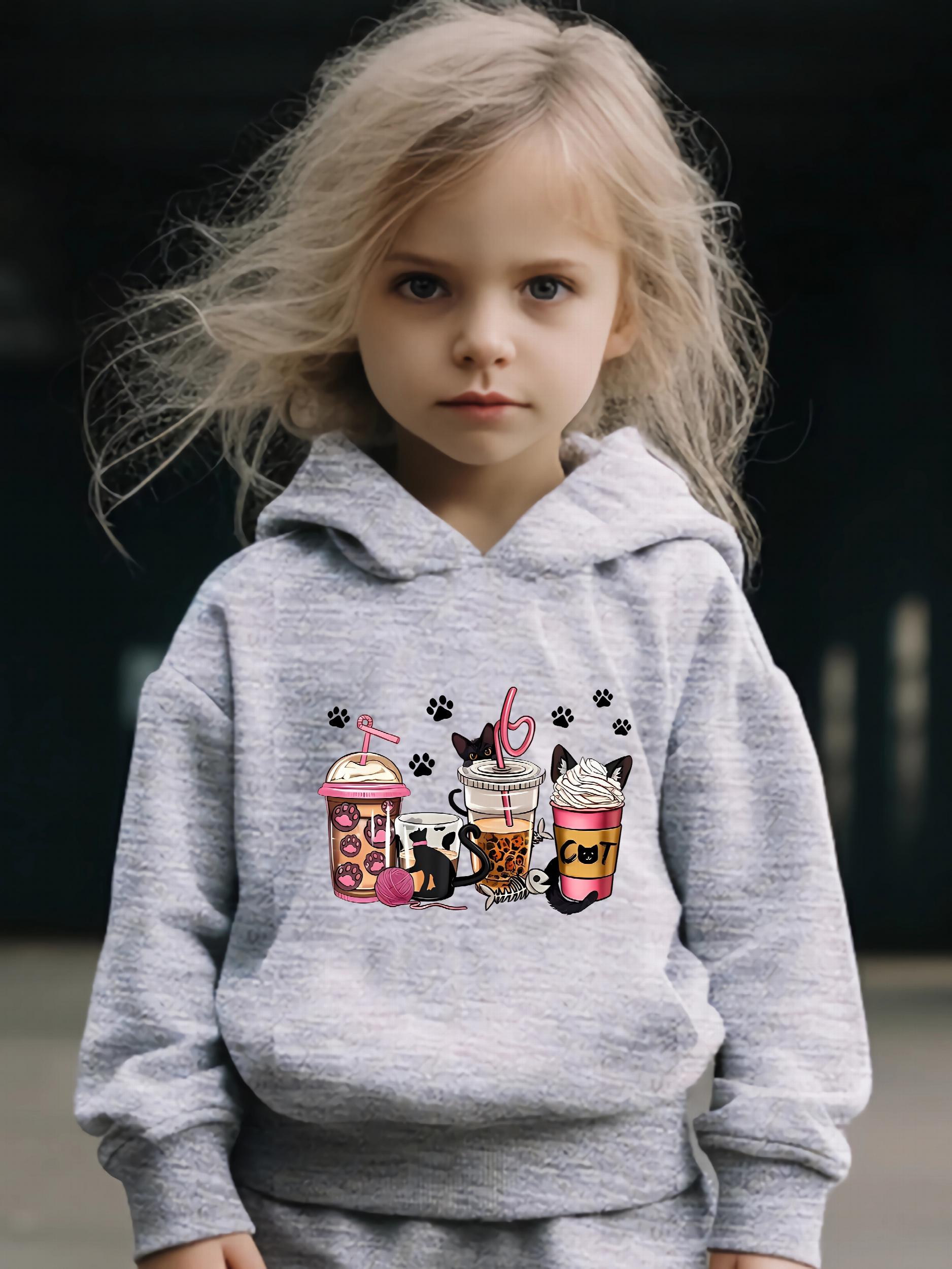 Coffee Print 2pcs Girls Outfits For Sports Spring Fall Outdoor Gift