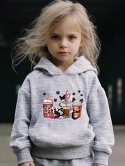 Coffee Print 2pcs Girls Outfits For Sports Spring Fall Outdoor Gift