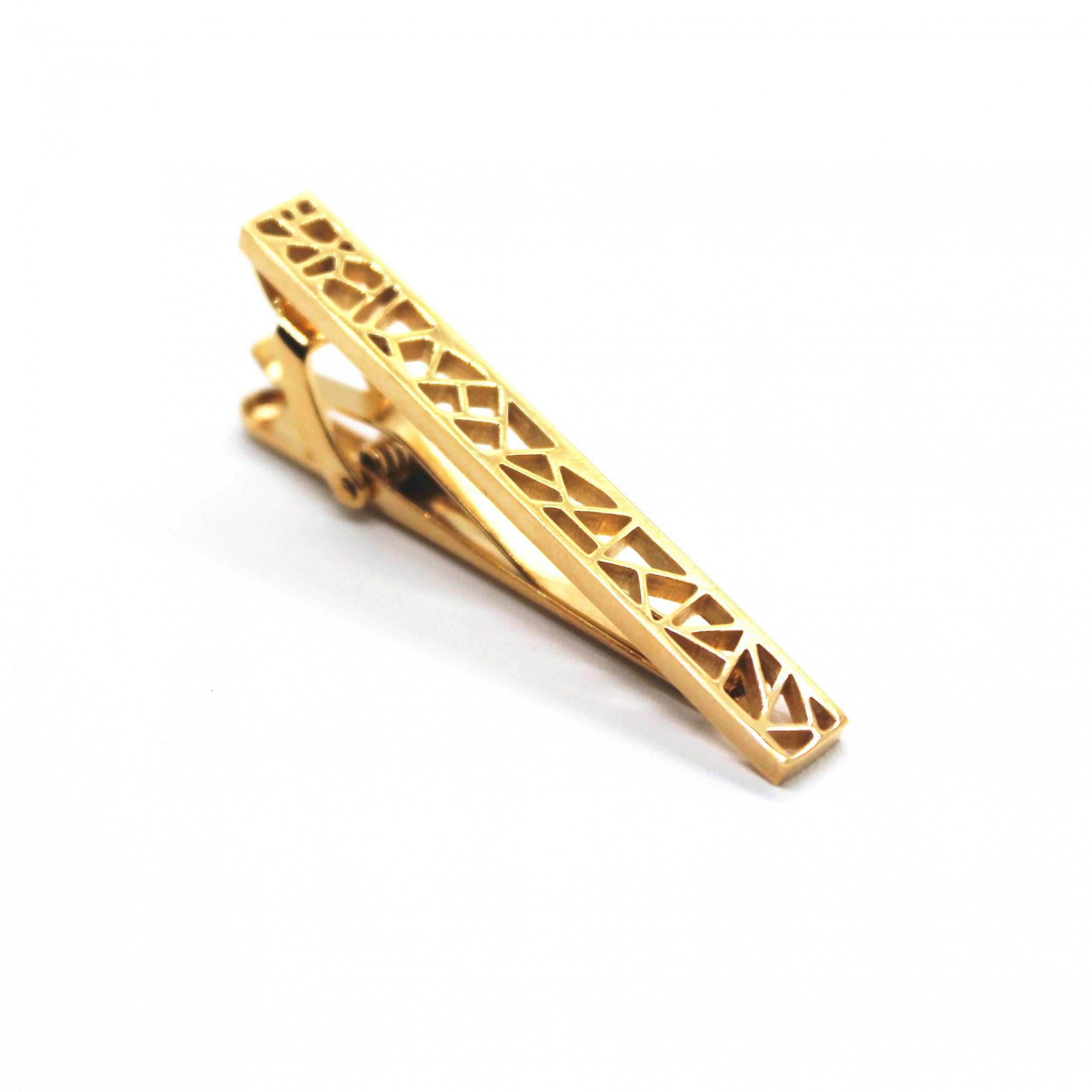 Stainless Steel Hollow Tie Clip Men's Business Gift Wedding Tie Clip