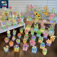 12pcs Mini Succulent Building Blocks Set Ideal for Home Decor