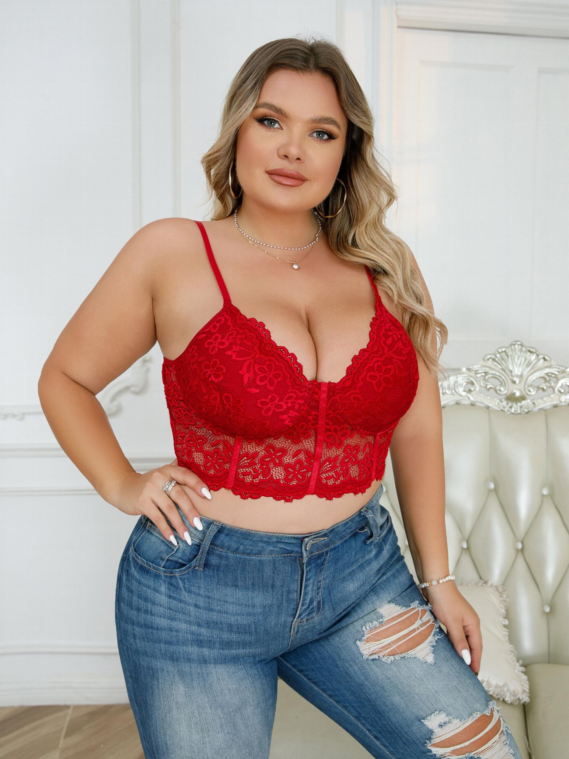  Floral Embroidery Lace Longline High Stretch Bra